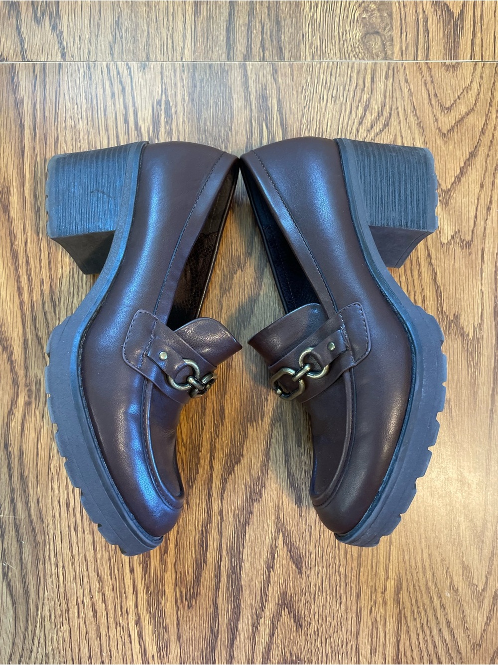 Y2k Booster Loafers Women’s 8M Brown Chunky Heel Bratz Core Preppy